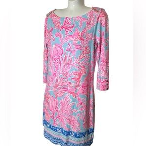 Pink and Blue Floral Dress